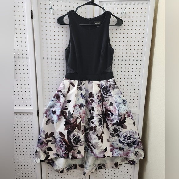 Xscape Black and Purple Floral  Dress - Picture 3 of 10
